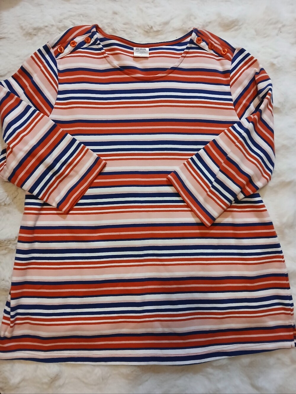 Womens Blair Striped Shirt 3/4 Sleeve